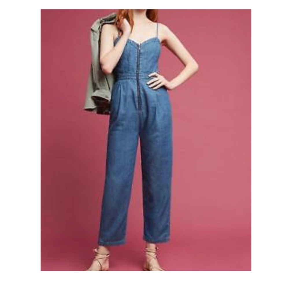 Plicro and the Letterman denim zip front jumpsuit